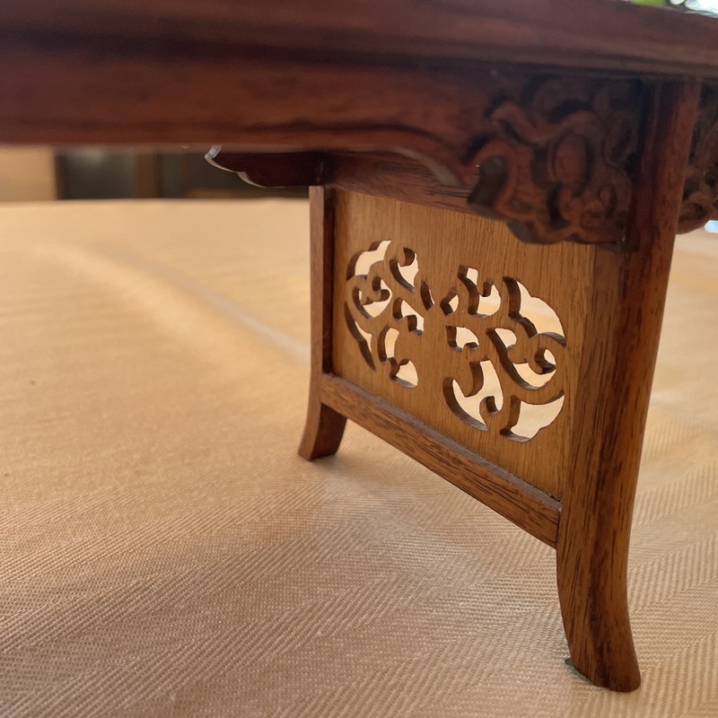 Small Carved Oriental Teak wood display table Stand gallery