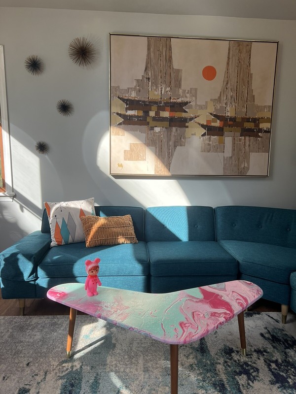 Custom MidCentury Modern Style Boomerang Coffee Table gallery