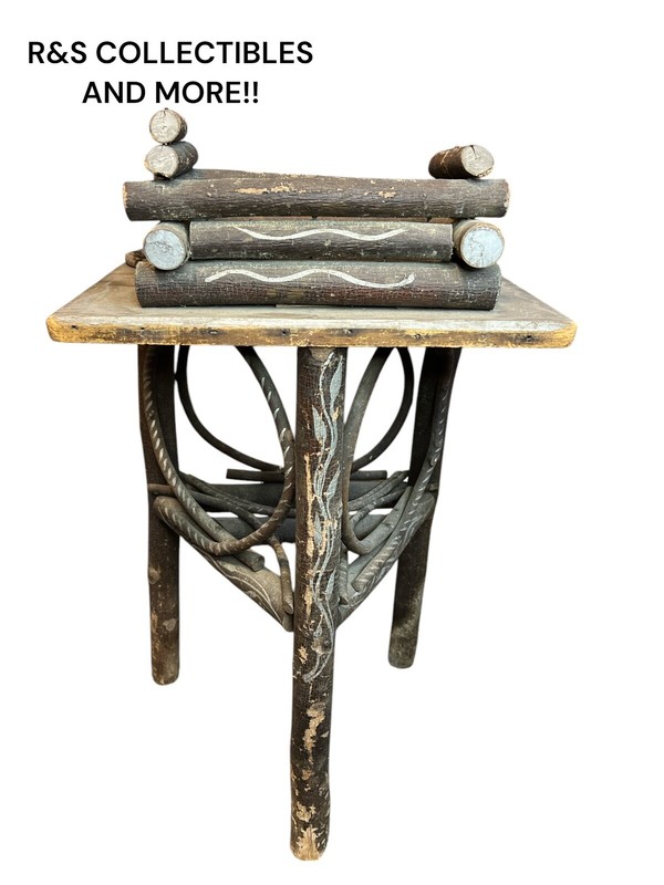VINTAGE TWIG SIDE TABLE 24” TALL AT TALLEST POINT & TOP OF TABLE IS 13” X 9.75” gallery