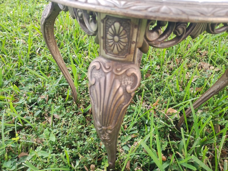 Antique Ornate Cast Iron Art Deco Side Table Art Specialty Company Chicago gallery