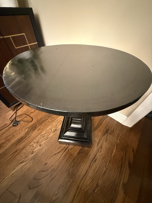 Anitque 20th Century 22 in Round Side Table with Harp shaped base gallery