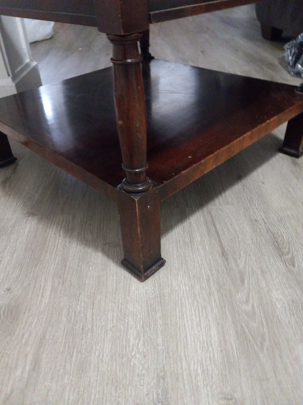 Beautiful Antique Side Table, Few Scraches Has 1 Handle. Heavy Thick Wood gallery
