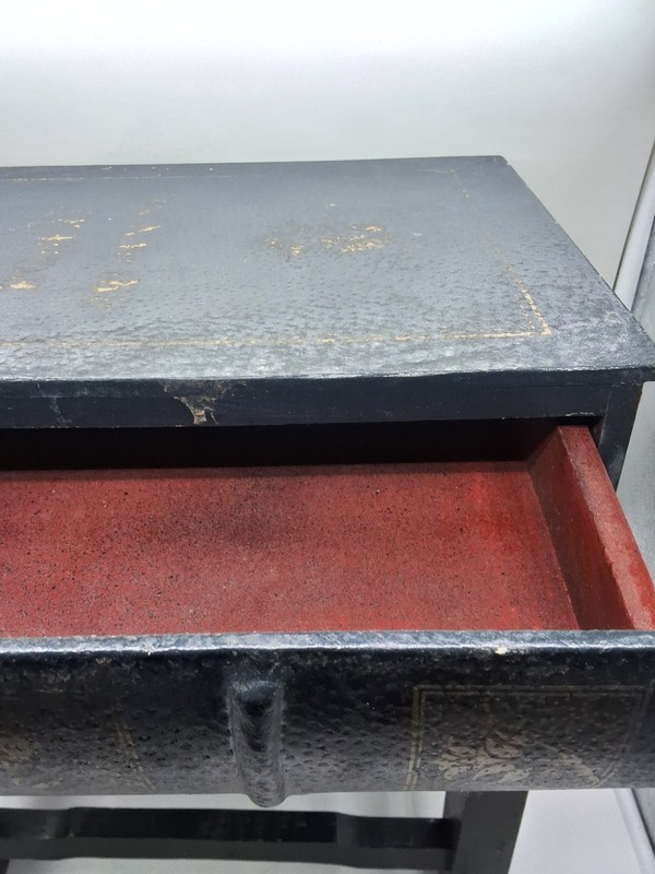 Vintage "The Poems of Robert Browning" Book-Motif Accent Table with Drawer gallery