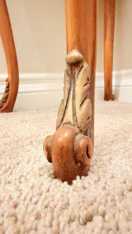 Vintage Italian Rococo Carved Wood Accent Table Made In Italy Louis XVStyle gallery