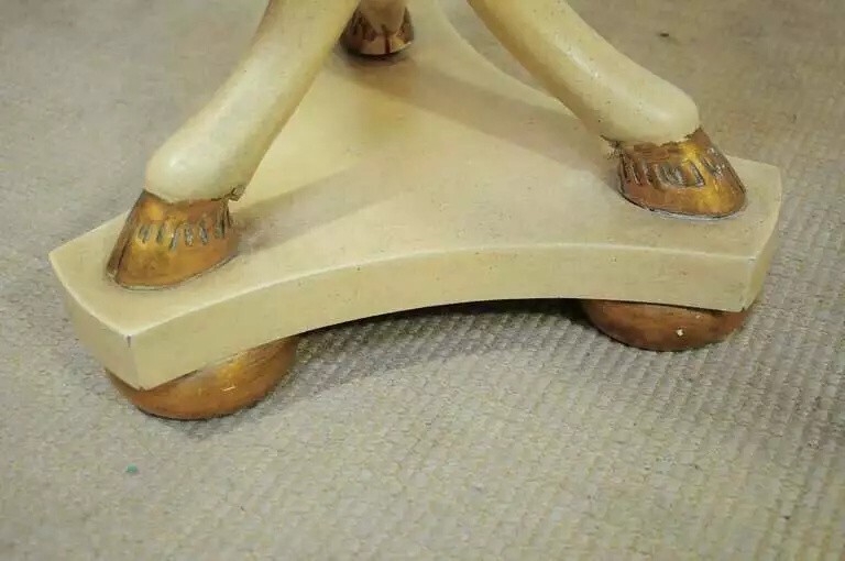 Italian Regency Maison Jansen Style Round Rams Hoof Foot Low Side Tables - Pair gallery