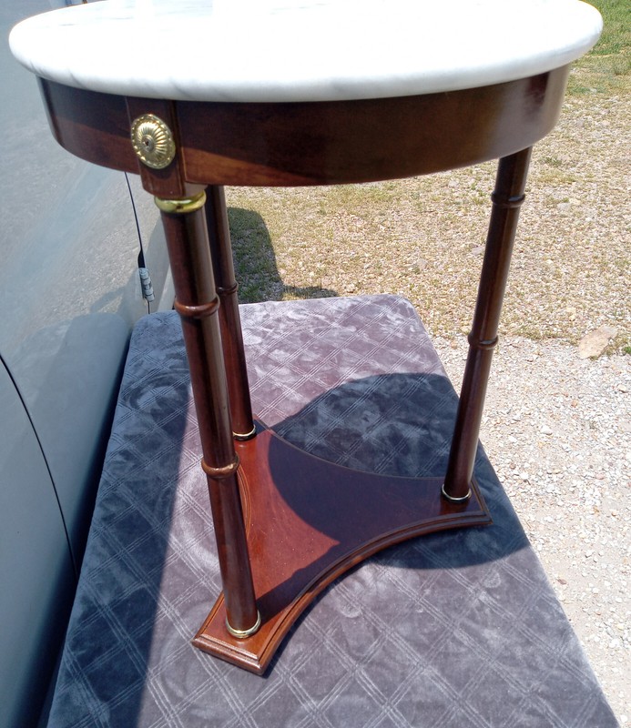 Mahogany Marble Top Plant Stand (PS241) gallery