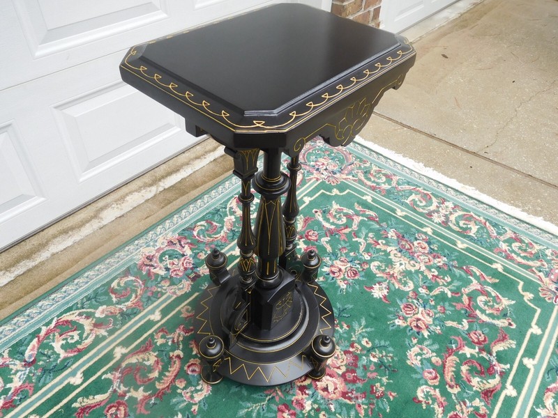 OUTSTANDING VICTORIAN RENAISSANCE EBONIZED PEDESTAL