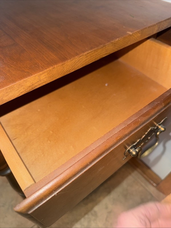 Harden Furniture Company Solid Cherry Tea Bar Cart Table Fold Down On Wheels gallery
