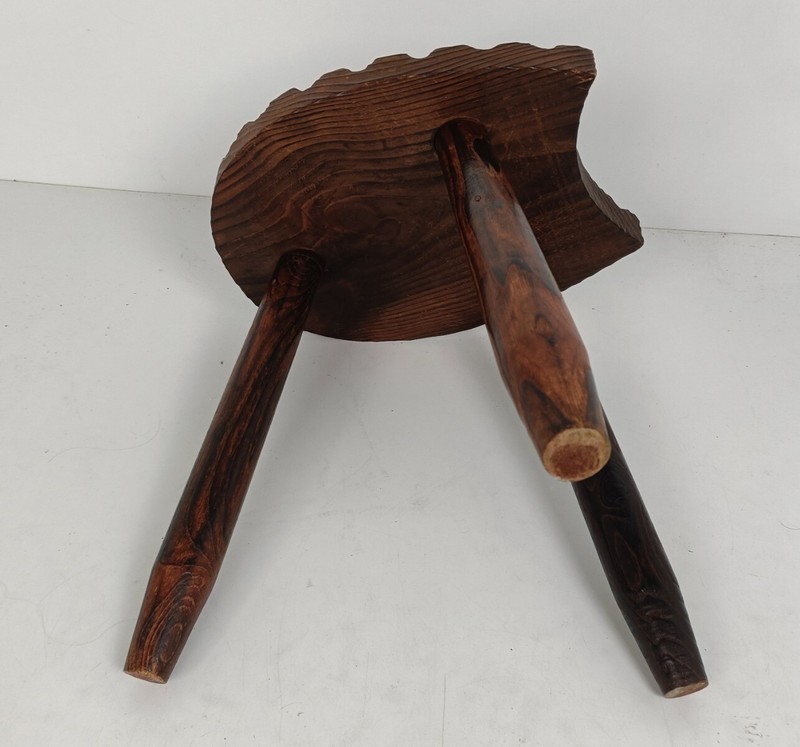 Spanish Milking Stool Table Pedestal Plant Bonsai Stand Carved Wood Horseshoe fo gallery
