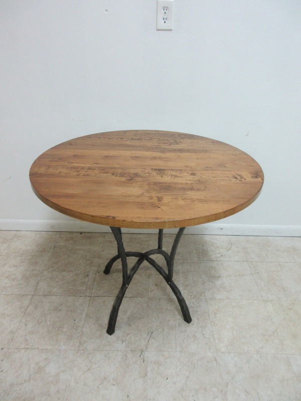 Charleston Forge Hearthstone Wrought Iron Dinette Center Table Honey Maple gallery