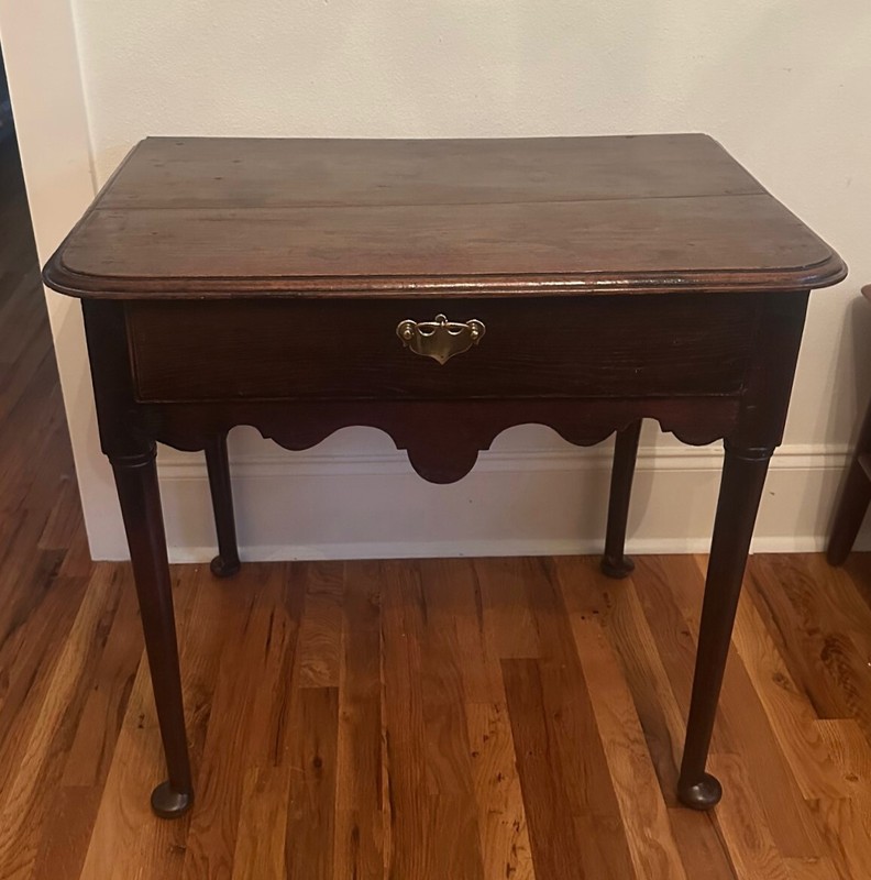 Antique English Georgian Style Oak Lowboy Side Accent End Table 27" h