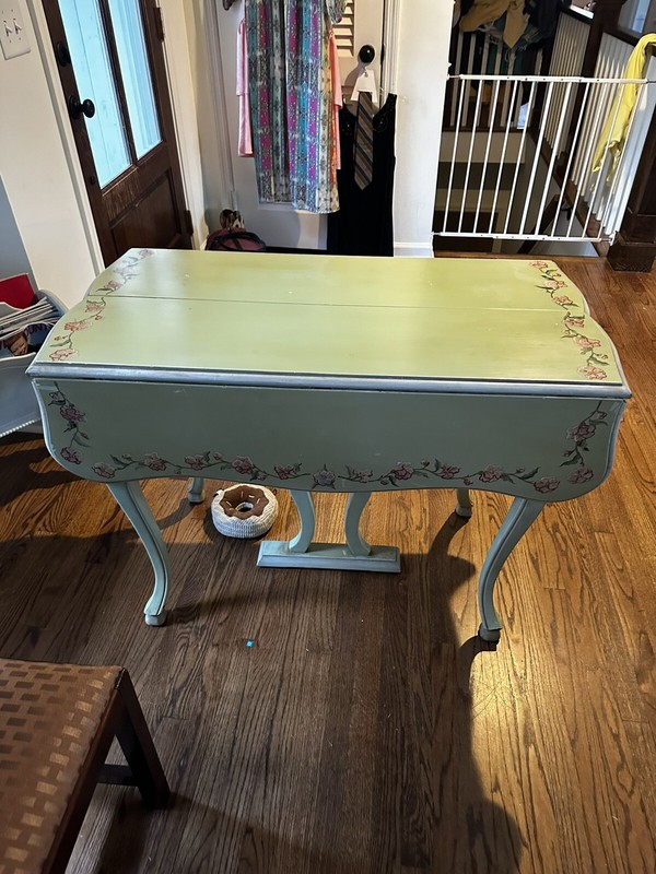Vintage Table Floral- hand painted - Fold down sides gallery