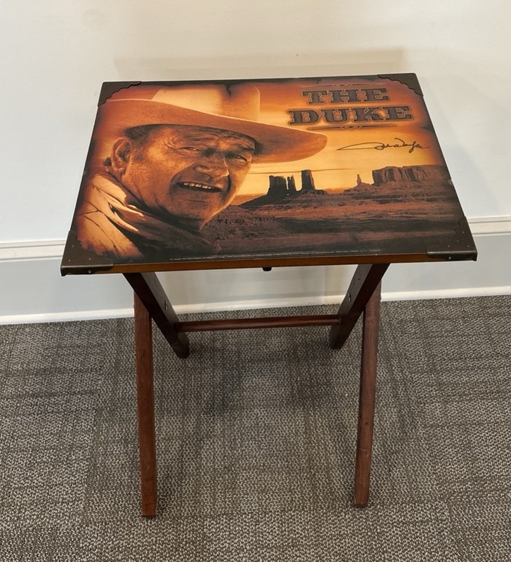 Vintage John Wayne TV Tray Brown Table