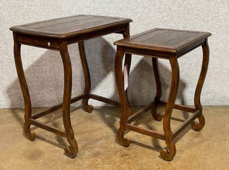 2 Distressed Finish Nesting Tables Rue de Bac Collection by Hekman NEW NWT gallery