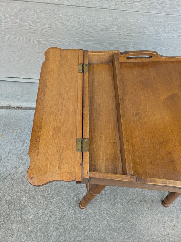 Vintage Sprague & Carleton Mid Century Modern Maplelux Maple Wood Step Table gallery