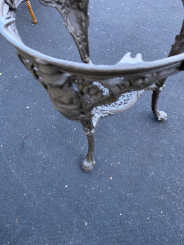 66135 Quality Cast Iron Figural Table with Glass Top gallery