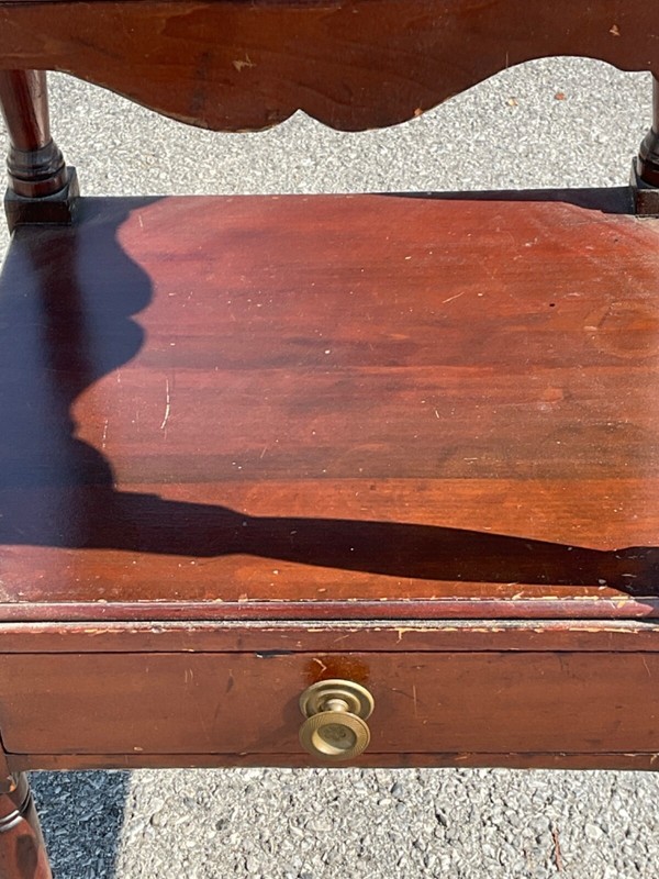 Antique Sheraton Night Stand End Table Farm House 1820 Country Stand gallery
