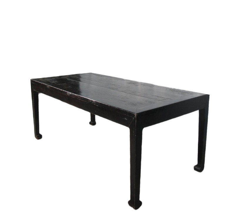 35" Tall Antique Black Lacquer Table gallery
