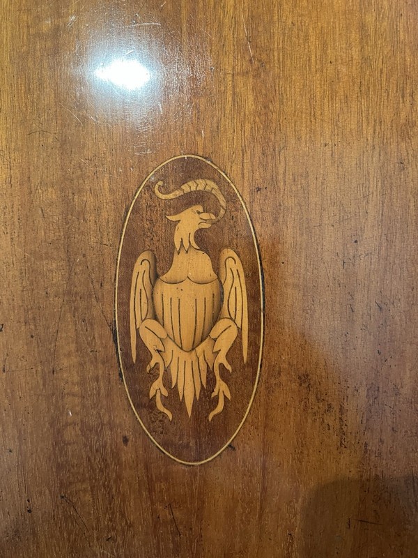 Antique Federal Mahogany Tilt Top Table with American Eagle Marquetry, C 1790 gallery