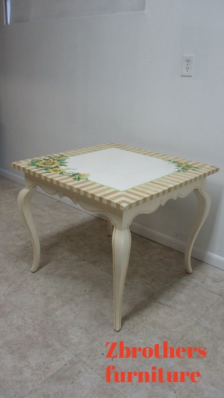Lexington French Country Paint Decorated Dinette Card Dining Room Table gallery