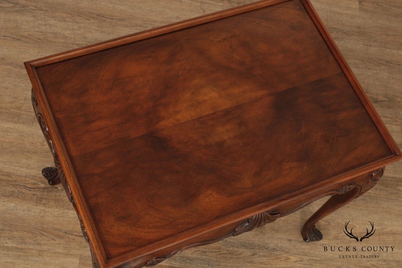 BAKER STATELY HOMES COLLECTION IRISH GEORGIAN CARVED MAHOGANY TEA TABLE gallery