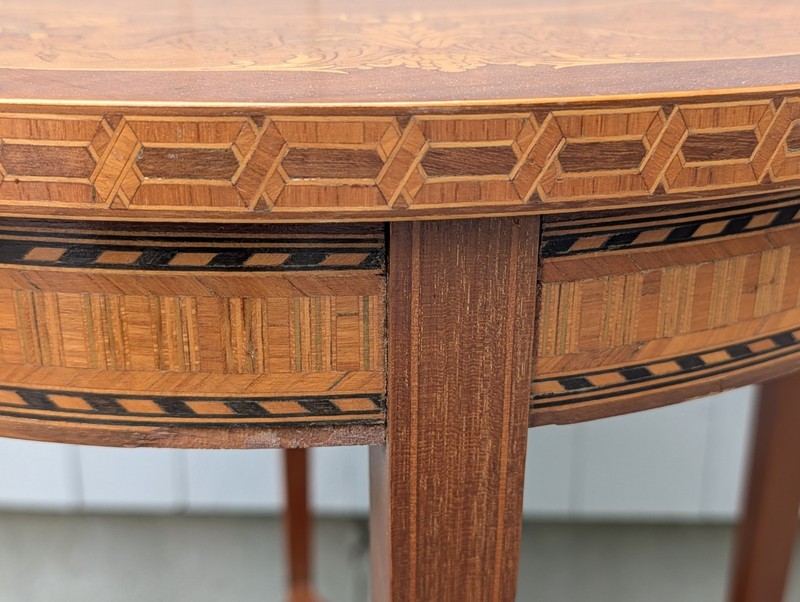 Vintage 2 Tier Inlaid Marquetry Occasional Table Side Table gallery