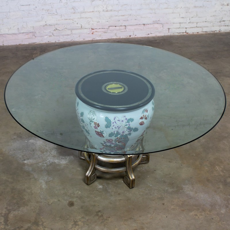 Ming Treasures Fishbowl Pedestal Base Dining Table Drexel Heritage Round Glass gallery