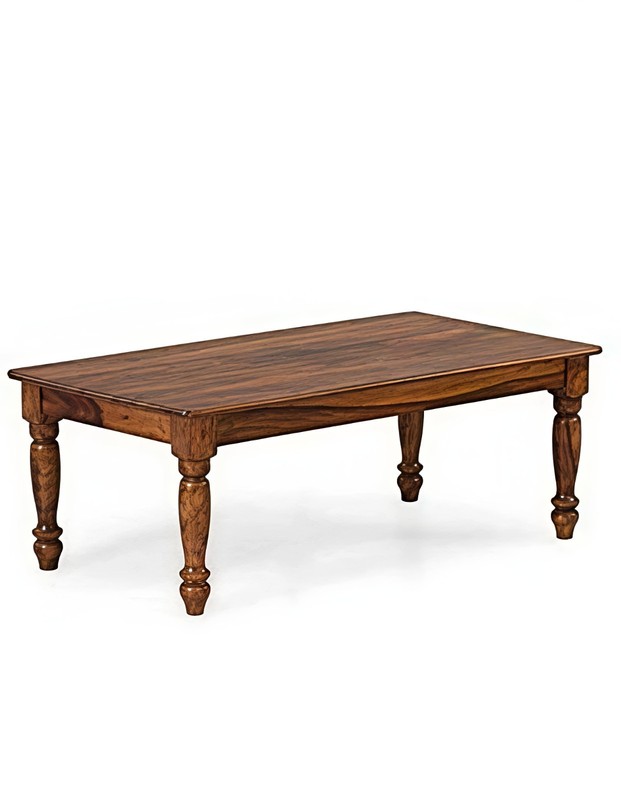 Solid Sheesham Wood Coffee Table Handmade Living Room Center Table Rustic Brown gallery