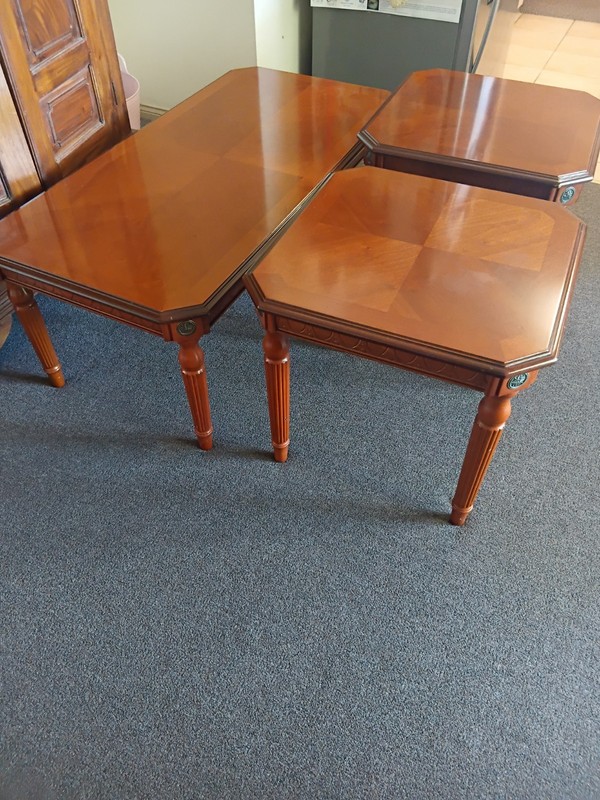 Vintage Mid Century Edwardian. Table.& X2 Side Tables gallery