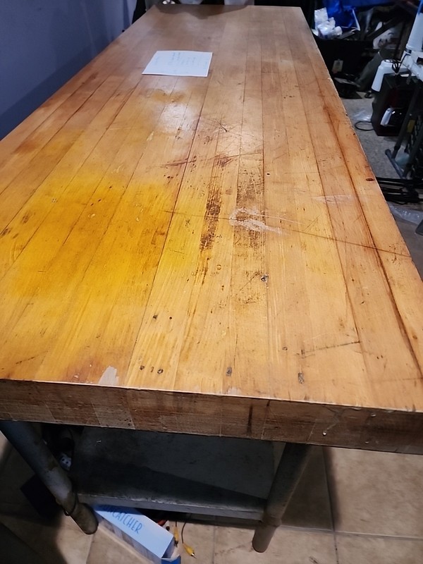 Vtg Industrial Chef Butcher Block Island Stainless WorkStation Table 72x241/4x3. gallery