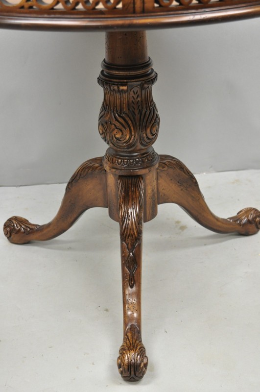 Georgian Chippendale Fretwork Gallery Round Mahogany Occasional Side Table gallery