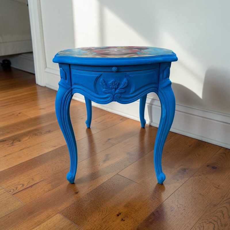 Hand Painted Vintage Table With Frida Kahlo Decoupage gallery