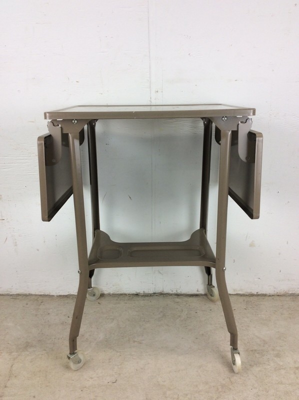 Mid Century Industrial Style Typewriter Table with Drop Leafs