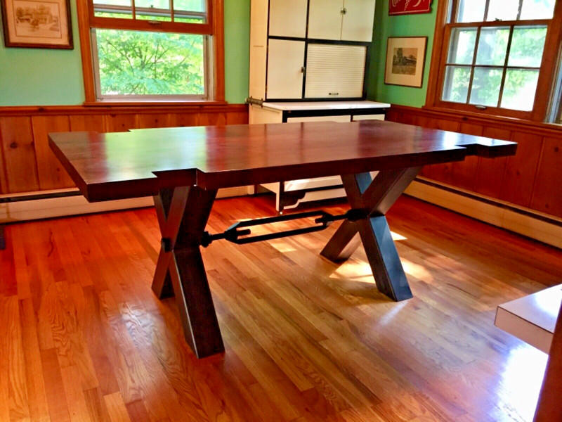 antique vintage industrial workbench dining table custom hand made steel factory