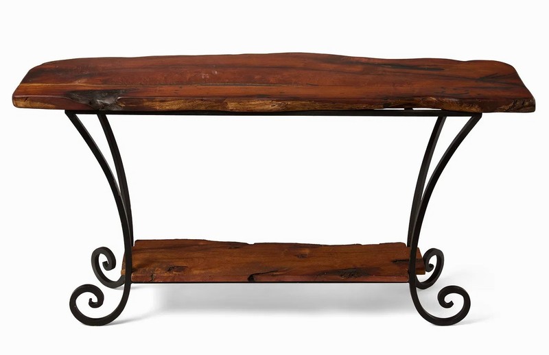 Spanish Style -Two Tier Wood & Iron Console Table gallery