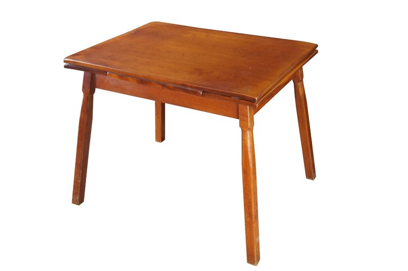 Mid Century Heywood Wakefield Maple Draw Leaf Extendable Dining Table MCM