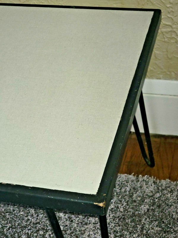 MCM Vtg Coffee Table Retro Formica Top Gray w Metal Hairpin Legs Home Furniture gallery