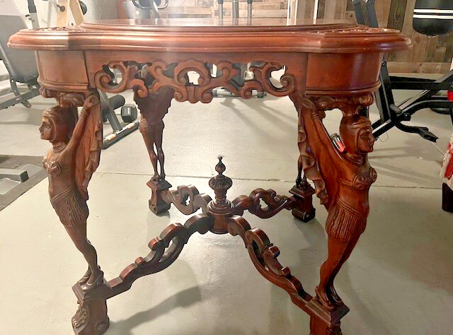 Antique Victorian Carved Table – Egyptian Revival Style Circa 1870’s