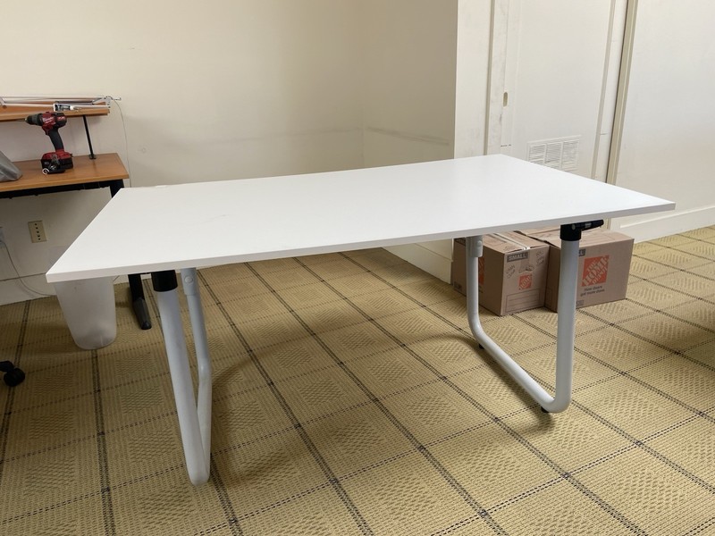 Spacecom Vintage Mid Century Modern Tubular Drafting Table With Adjustable Top gallery