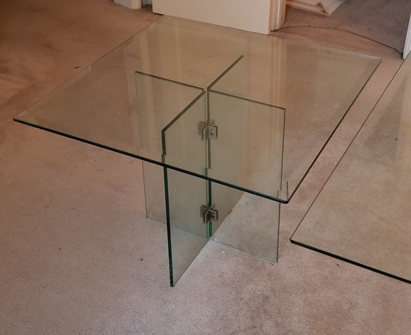 Vintage Glass Side End Table Mid Century Modern Eames Bertoia gallery