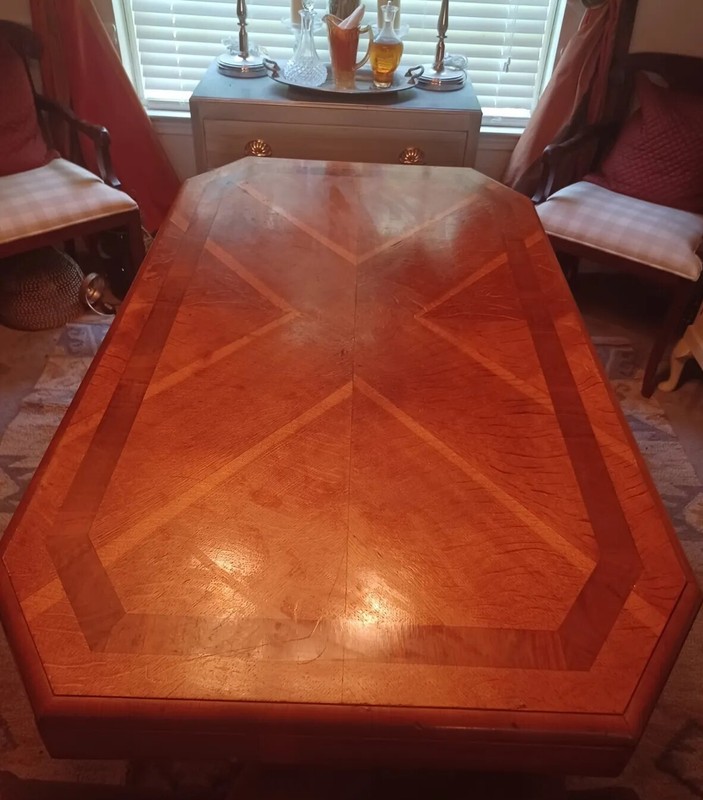 Mid-Century Modern MCM Dining Table with Unique Inlay Design gallery