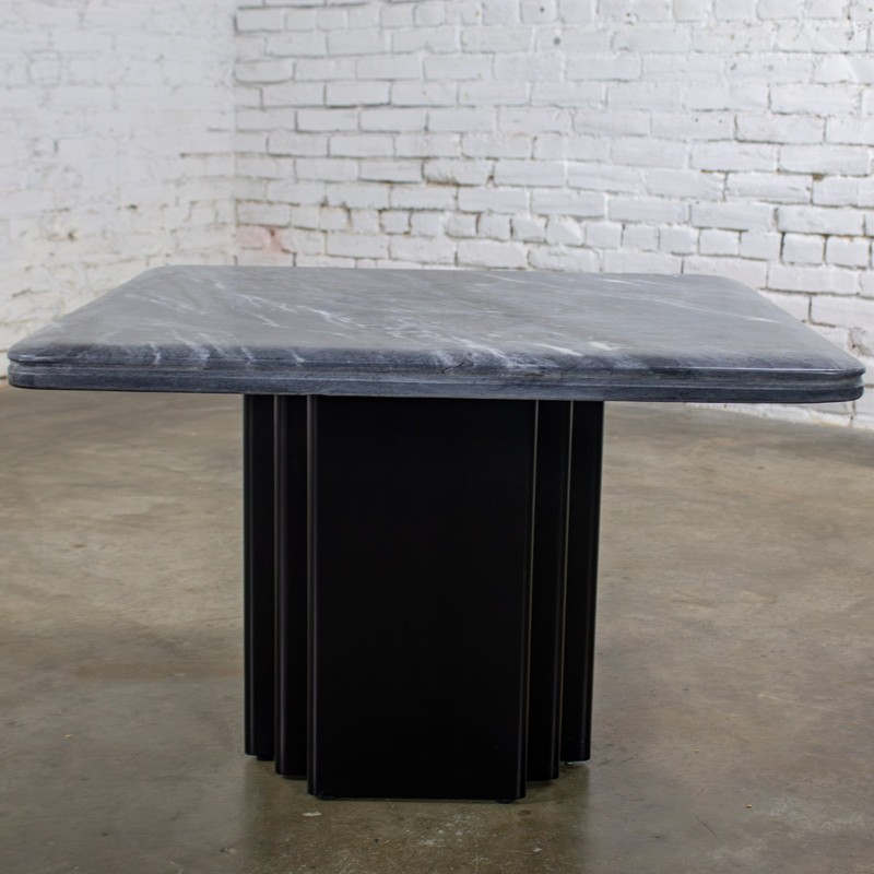Scandinavian Post Modern Side Table Square Marble Top Bendixen Designs Denmark gallery
