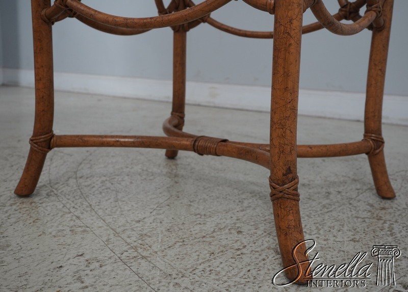 63597EC: Pair Modern Design Bamboo Base Glass Top Lamp Tables gallery