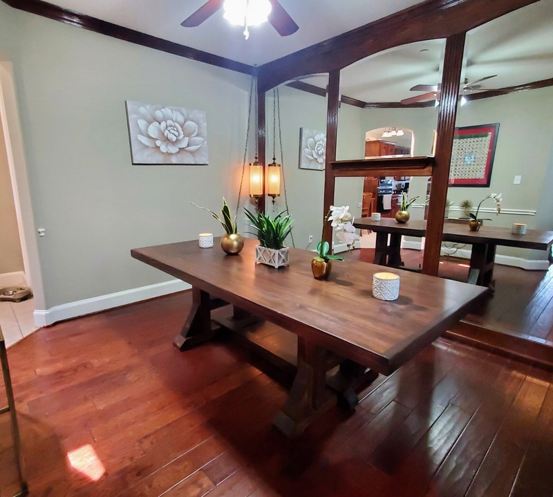 Handcrafted Vintage Farmhouse Table, Dining Trestle Table, rustic (8-10 person)