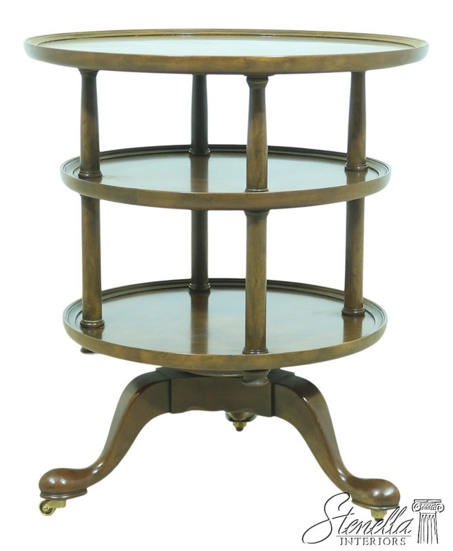 52772EC: BAKER Round English Style Walnut Tiered Table