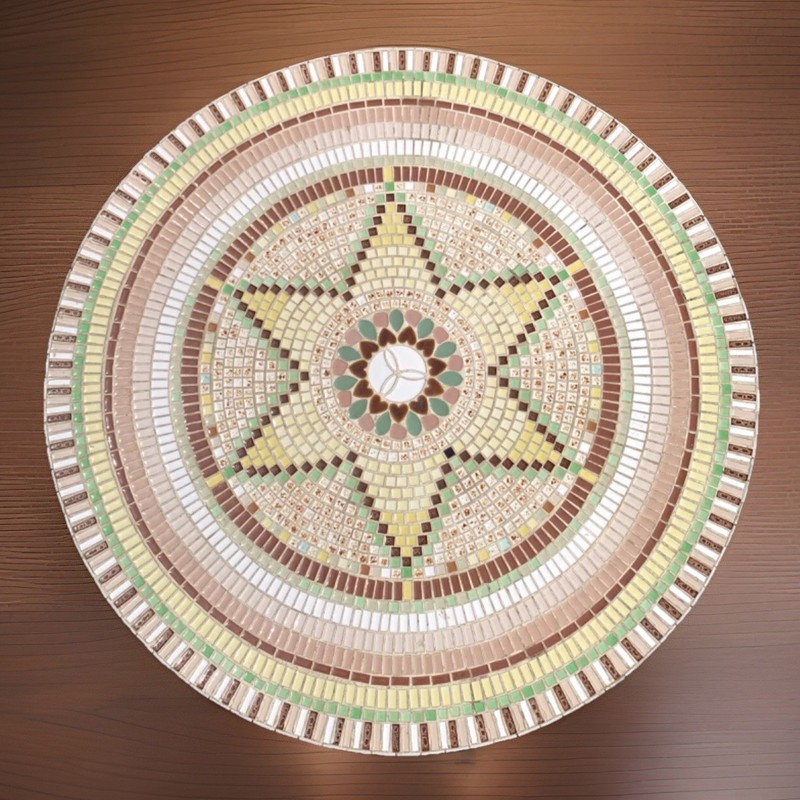 1960s MCM Atomic Mosaic Tile Coffee Table 32" gallery