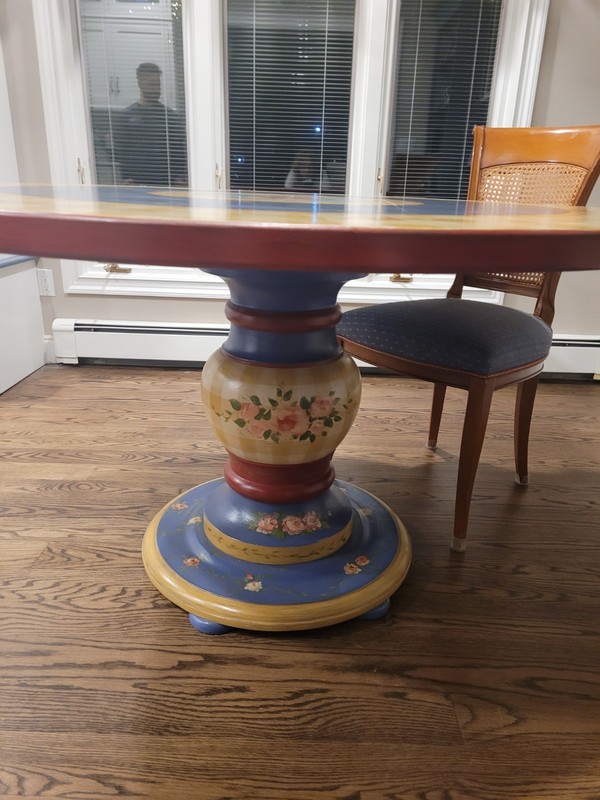 54" Hand Painted Table W 5 Chairs gallery