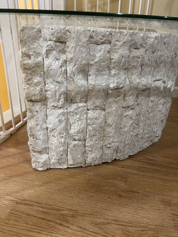 Mid Century Marble Glass Coffee Table