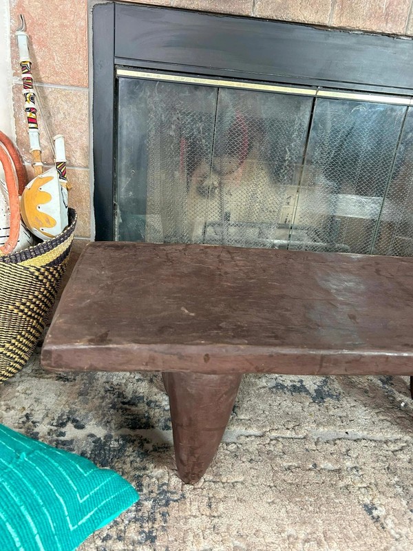 Vintage Senufo Coffee Table – African Hand-Carved Wood Bench gallery
