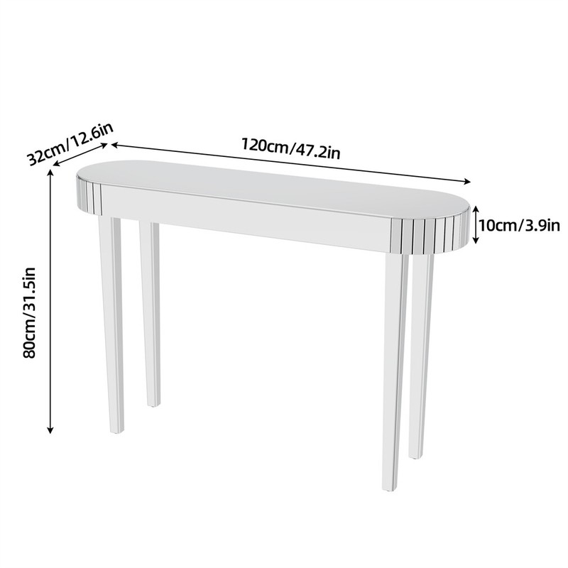 Luxury Console Table Extra Long Silver Mirrored Hallway Accent Table Home Decor gallery